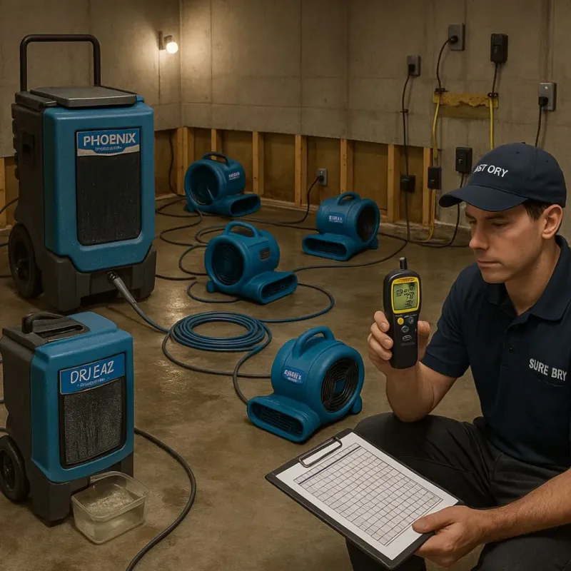 Structural Drying and Dehumidification process in Mount Sinai, NY